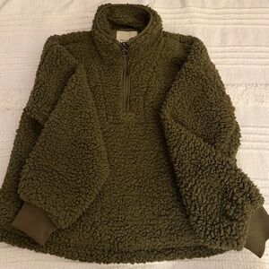 Thread & Supply Olive Green Sherpa Hoodie